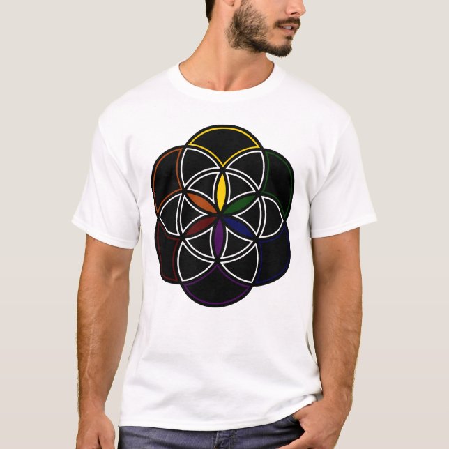 The Six Infinity Petals of the Seed of Life T-Shirt (Front)