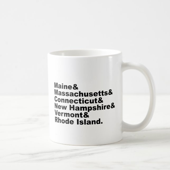 The Six Northeast States That Make Up New England Coffee Mug (Right)