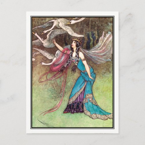 The Six Swans by Warwick Goble Postcard
