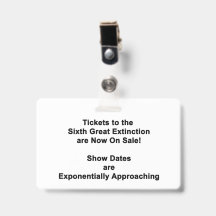 The Sixth Great Extinction BADGE