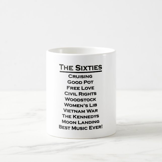 "The Sixties" Coffee Mug for Baby Boomers (Center)
