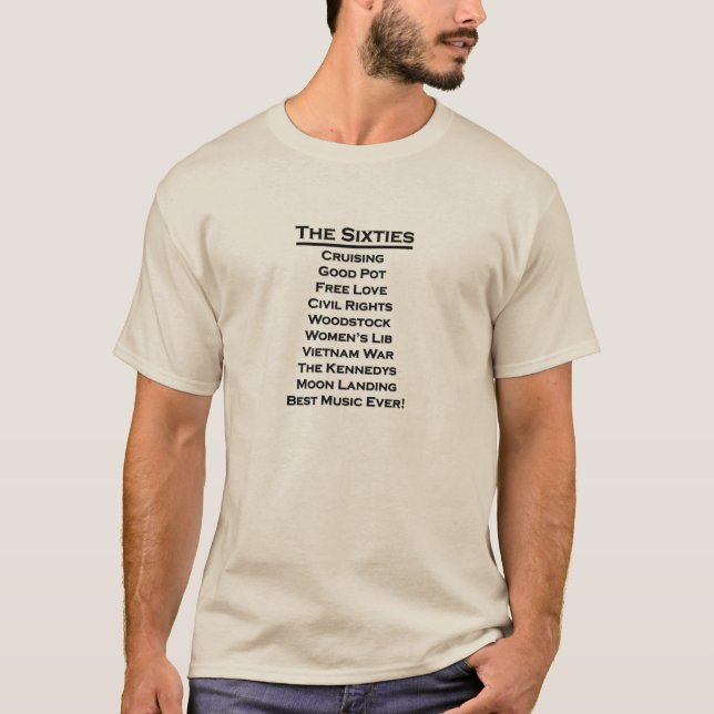 The Sixties T-Shirt for Baby Boomer Men (Front)
