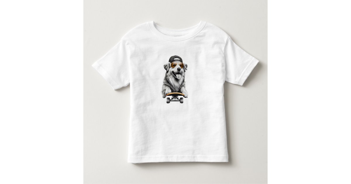 Funny Dog Skateboard Shirt for Babies, Zazzle