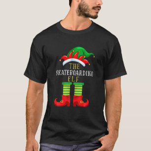 The Skateboarding Elf Christmas Funny Family Match T-Shirt