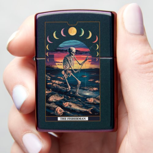 The skeletal Fisherman Tarot Card Zippo Lighter