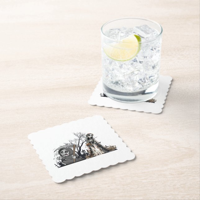  The Skeleton and the Corpse Bride. Paper Coaster (Insitu)