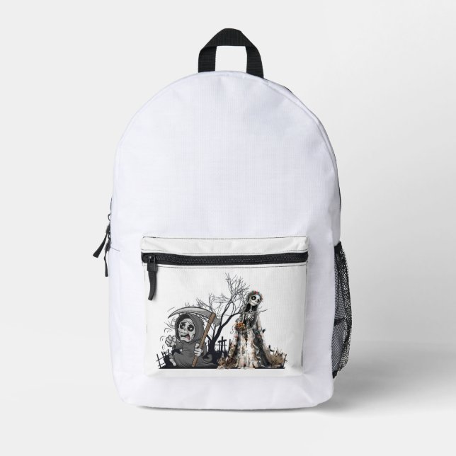  The Skeleton and the Corpse Bride. Printed Backpack (Front)