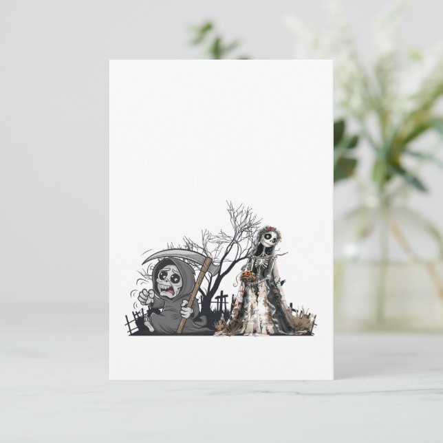  The Skeleton and the Corpse Bride. Thank You Card (Standing Front)