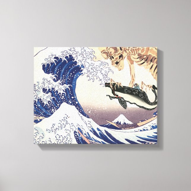 The Skeleton Spectre at The Great Wave Canvas Print (Front)