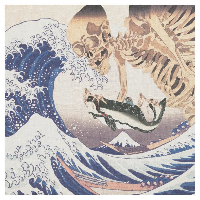 The Skeleton Spectre at The Great Wave Fabric (Close Up)
