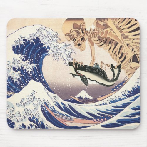 The Skeleton Spectre at The Great Wave Mouse Pad