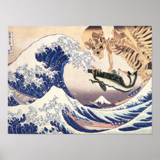 The Skeleton Spectre at The Great Wave Poster