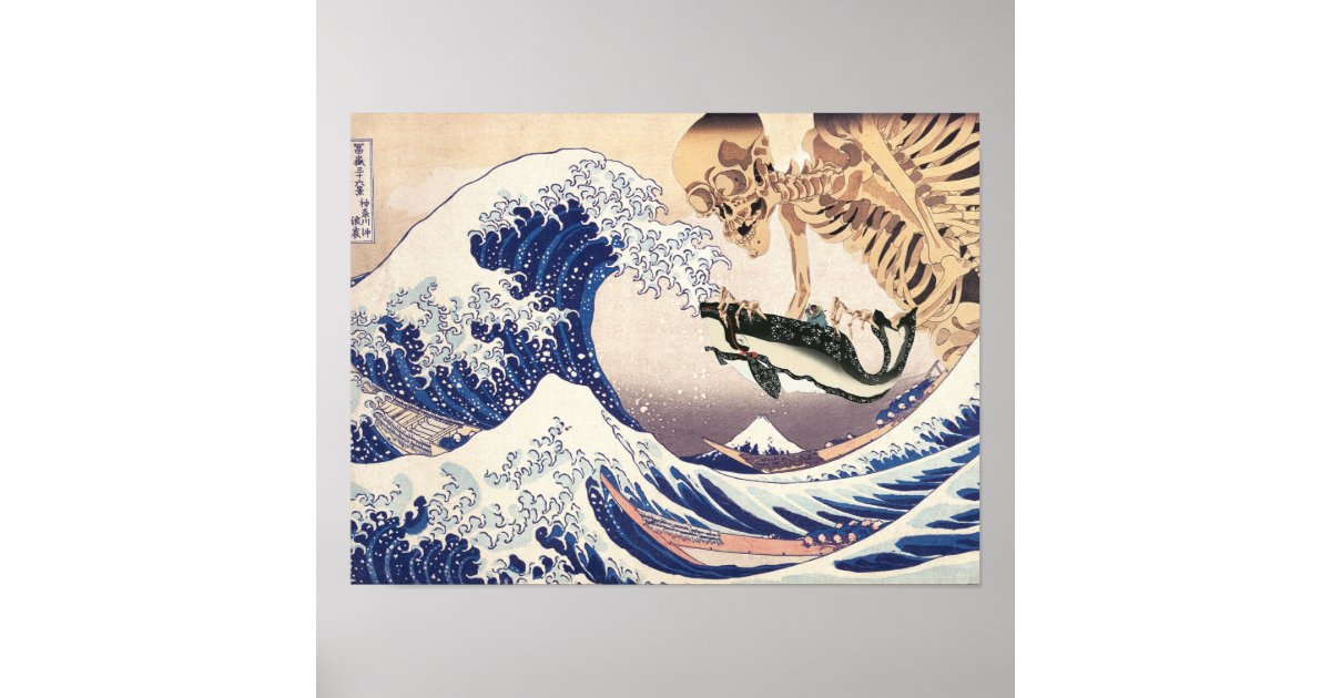 The Skeleton Spectre at The Great Wave Poster | Zazzle