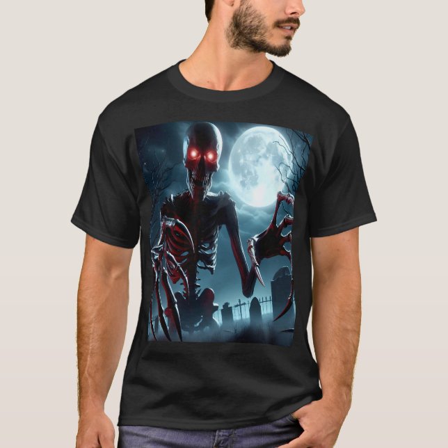 The Skeleton's Rise Under the Full Moon T-Shirt (Front)