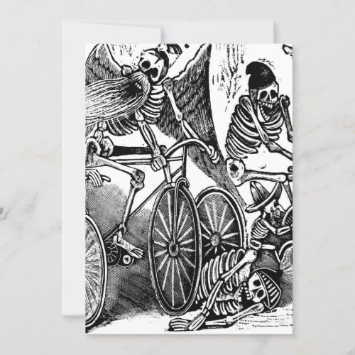 The Skeletons The Calaveras Riding Bicycles Invitation