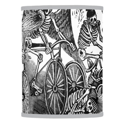 The Skeletons The Calaveras Riding Bicycles Lamp Shade