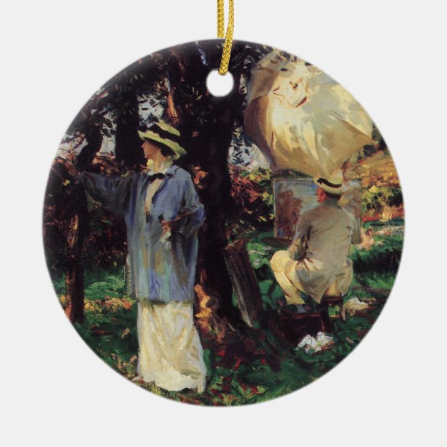 The Sketchers by John Singer Sargent Ceramic Ornament (Front)