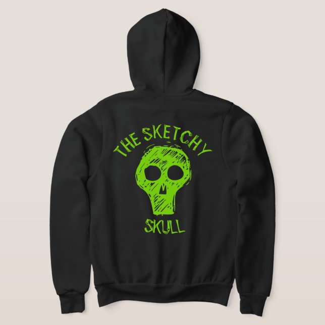 THE SKETCHY SKULL - T-Shirt Hoodie (Laydown Back)