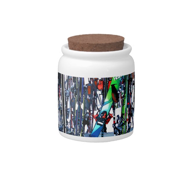 The Ski Party - Skis and Poles Candy Jar (Front)