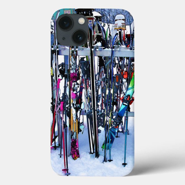 The Ski Party - Skis and Poles Case-Mate iPhone Case (Back)