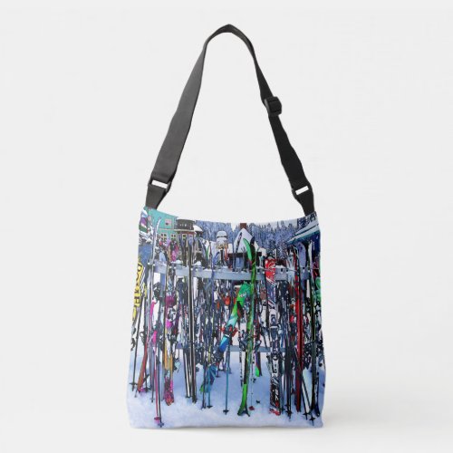 The Ski Party _ Skis and Poles Crossbody Bag