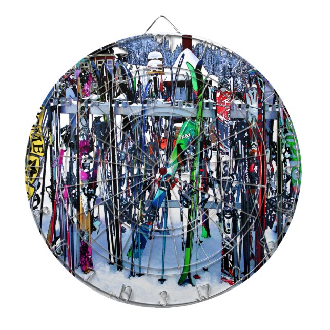 The Ski Party - Skis and Poles Dart Board (Front)