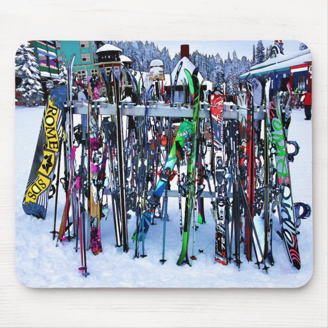 The Ski Party - Skis and Poles Mouse Pad (Front)