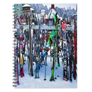 The Ski Party - Skis and Poles Notebook