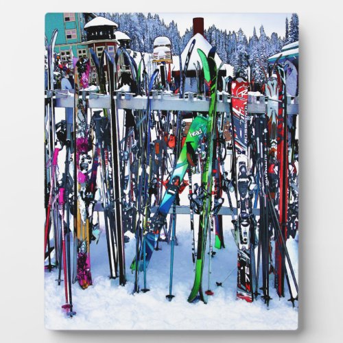 The Ski Party _ Skis and Poles Plaque