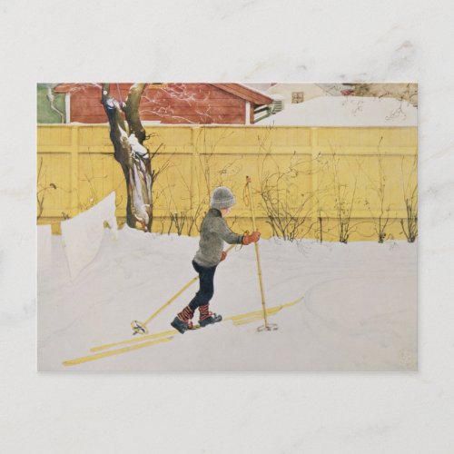 The Skier c1909 Postcard