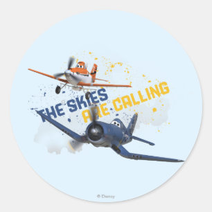The Skies are Calling Classic Round Sticker