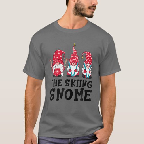 The Skiing Gnome Matching Family Christmas Pajamas T_Shirt