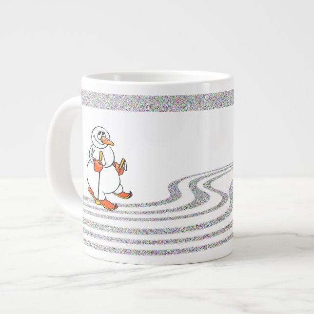 The Skiing Snowman - Giant Coffee Mug (Front Left)