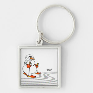 The Skiing Snowman - Keychain