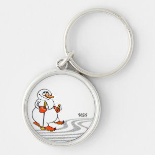 The Skiing Snowman - Keychain