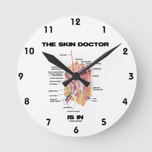 The Skin Doctor Is In (Anatomy Dermatology) Round Clock