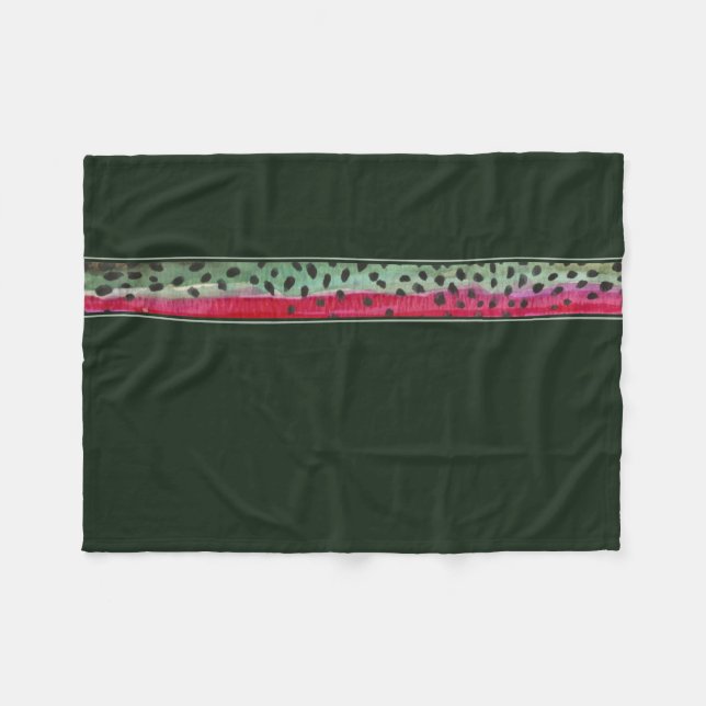 The Skin Rainbow Trout Fleece Blanket (Front (Horizontal))
