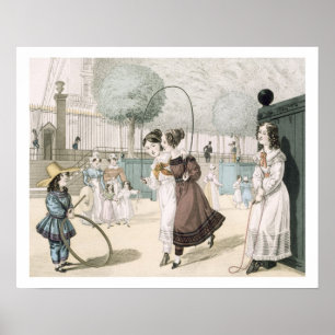 The Skipping Game, plate 115 from 'Le Bon Genre', Poster