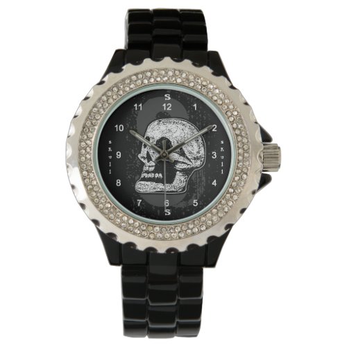 The Skull _ Black And White Watch