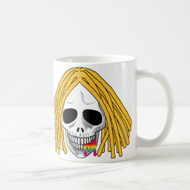 The Skull Dreadlocks Blond Rainbow B Coffee Mug (Right)