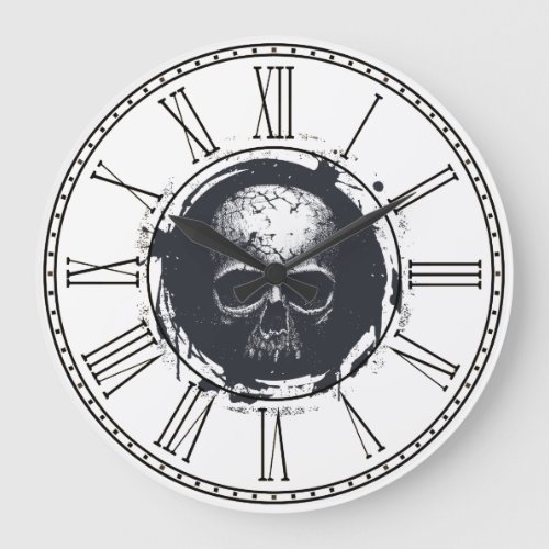 The Skull Face of Time Large Clock