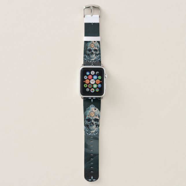 The Skull of Time: Roman numerals  Apple Watch Band (Front)