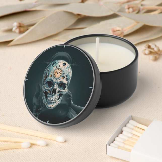 The Skull of Time: Roman numerals Mini Candle Favors (Insitu)