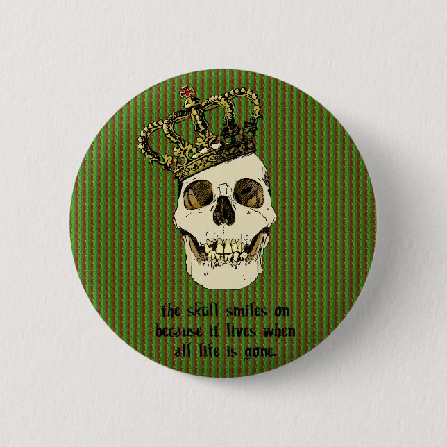 The Skull Smiles On Pinback Button (Front)