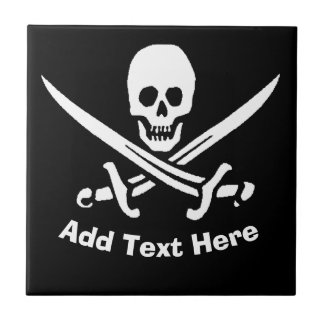 The Skull ,Sword Abstract, Dutch Look, Personalize Ceramic Tile