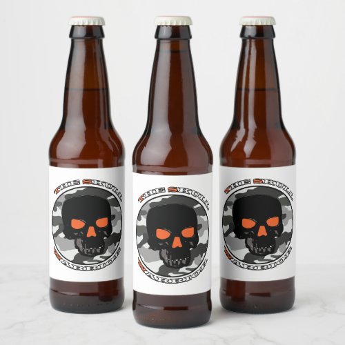 The skull warrior   beer bottle label