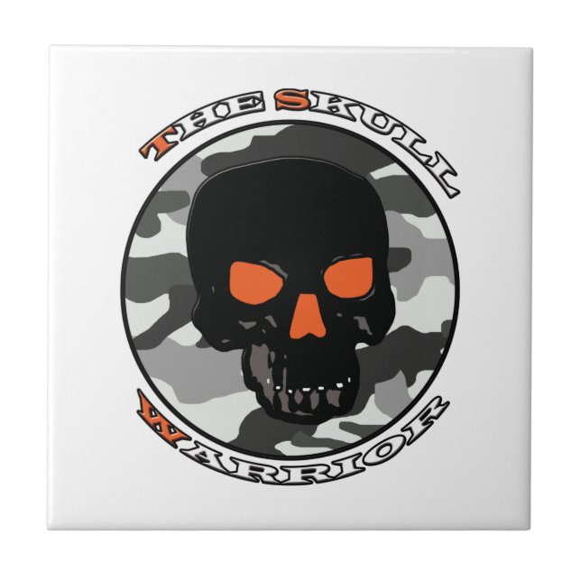 The skull warrior   ceramic tile (Front)