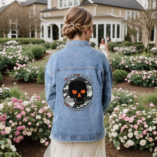 The skull warrior   denim jacket (Wedding Back)