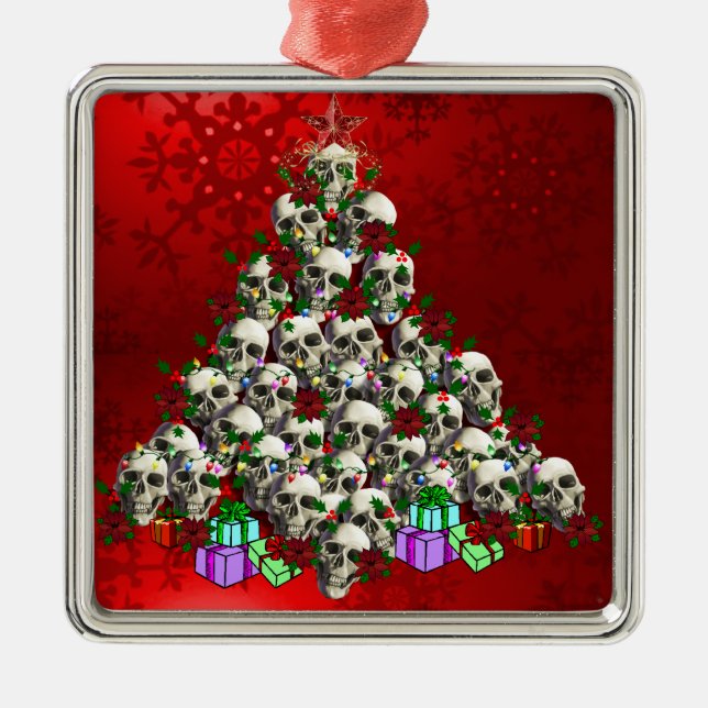 The Skulls of Christmas Metal Ornament (Front)