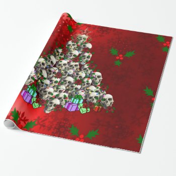 The Skulls Of Christmas Wrapping Paper by Crazy_Card_Lady at Zazzle